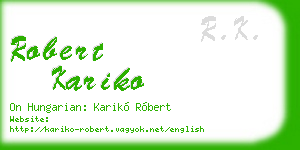 robert kariko business card